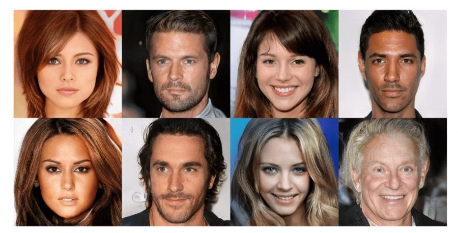 non-existing celebrities generated with an evolving GAN network