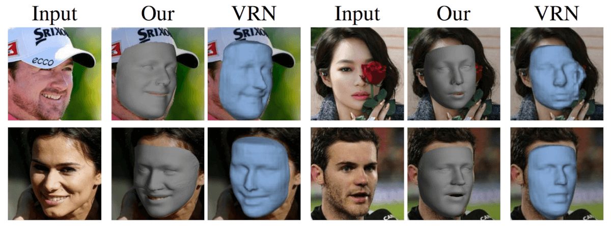 3D reconstruction results comparison to VRN by Jack- son et al. on the popular CelebA dataset