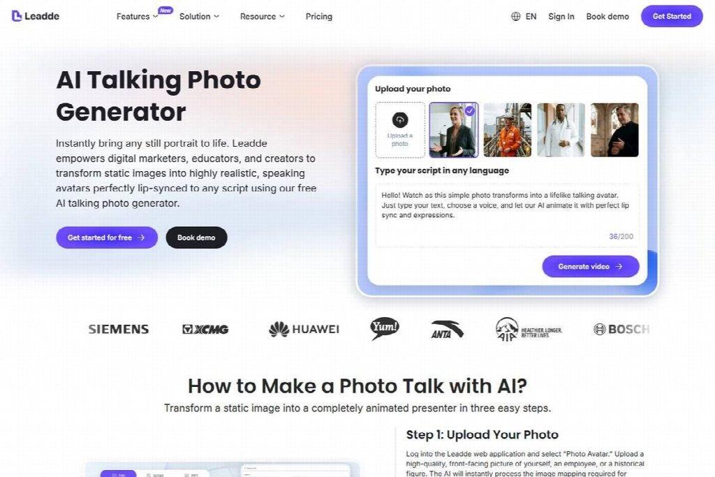 Leaddle ai talking photo generator